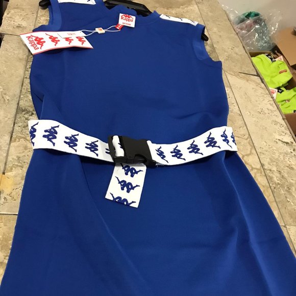 NWT KAPPA 222 BANDA AOURIN woman short one piece blue sexy DRESS Top M - Picture 3 of 4